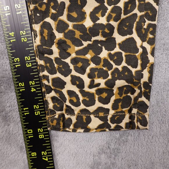 Free People pants high rise skinny crop women's 25 cheetah print - Picture 5 of 13